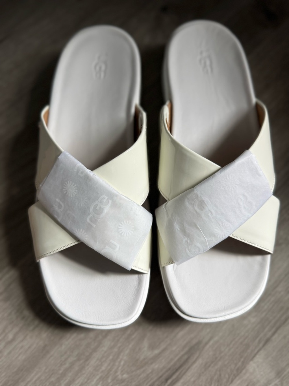 UGG Women's Cream Crisscross Slide Sandals